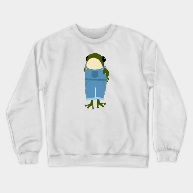 Frog in overalls Crewneck Sweatshirt by Jennifer Ladd